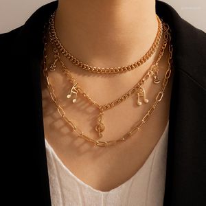 Colares pendentes de pingente na moda Nota Tassel Chain Chaker Colar para mulheres encanta de liga de cor prata metal jóias boêmias ajustáveis