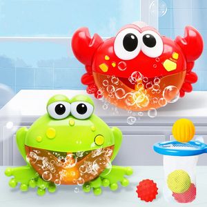 Yengeç Bubble Sabun Makinesi Bebek Banyosu Müzik Oyuncakları ile Elektrik Çocuk Kurbağa Makinesi Otomatik Kabarcık Komik Kurbağa Havuzu Yüzme Oyuncak
