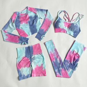 Yoga Outfit Yoga Set Women Seamless Gym Sport Clothing Energy Seamless Leggings Female Fitness Tracksuit Workout Suit Sports Shirts Crop Top 230526