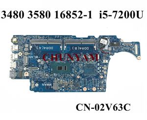 Motherboard NEW 168521 w/ i57200U CPU FOR dell Latitude Series 3480 3580 Laptop Notebook Motherboard CN02V63C 2V63C Mainboard 100% Tested