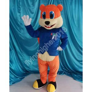 Il costume della mascotte dello scoiattolo arancione personalizza il personaggio del tema Cartoon Anime Xmas Outdoor Party Outfit Abiti da festa unisex