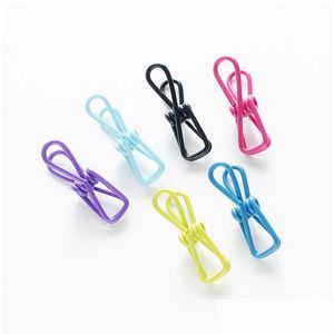 Other Laundry Products 10Pcs/Lot Metal Clothespin Windproof Clothes Pegs Portable Bra Socks Beach Towel Clips Drying Racks Hanging D Dhtom
