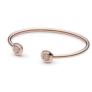 Bracelete de ouro rosa de 18k para Pandora Real Sterling Sier Wedding Banglets Bracelets Mulheres namorada Presente CZ Diamond com B DHEQY ORIGINAL