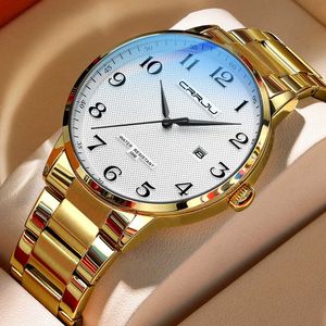 Crrju Fashion Stainless Steel Top Luxury Ruxury Men Men Wristwatch Wristwatch Relogio Masculino G230529