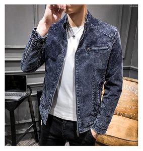 Herrjackor 2023 Autumn Tide Men's Denim Youth Casual Straight Male Korean Version Chic Solid Color Cotton Coats 12A4402