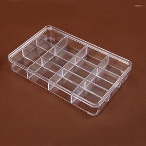 Smyckespåsar Rensa plastsmycken Pärlor Box 12 Fack Lagringshandelsbutik Displayfodral