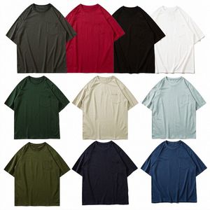 Projektanci Męskie klasyczne małe kieszonkowe kieszonki krótkie rękawy damskie luźne czysty bawełniane koszulki mody Para T-shirt r1tf#