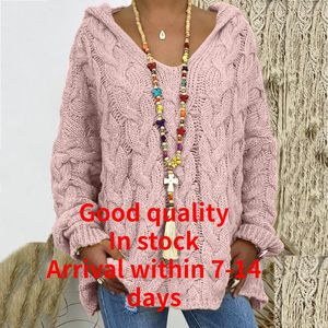 Polos 2021 neuer Pullover reine Farbe Twist Knit Hoodie Winterkleidung Frauen Herbst 2020 Frauen Frauen Kleidung Pullover heißer rosa Pullover