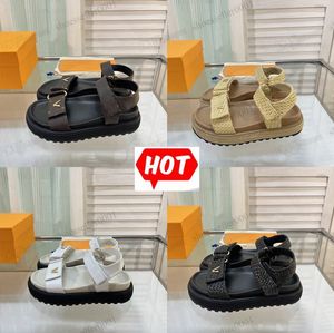 2023 Дизайнерский кордоба Flat Comfort Women Slippers Sandals и эспадрильи сандалий закат резиновый женский сандал слоновой кости черная летняя обувь обувь M9M3#