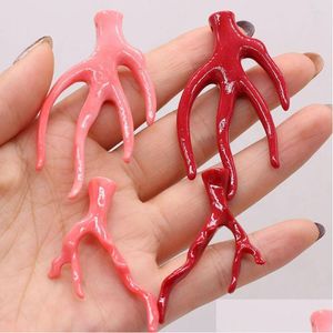 Pendant Necklaces Natural Coral Pink Tree Branch Beads 2/4 Forks Crafts For Jewelry Makingdiy Necklace Bracelet Earring Accessory Dr Dhigr