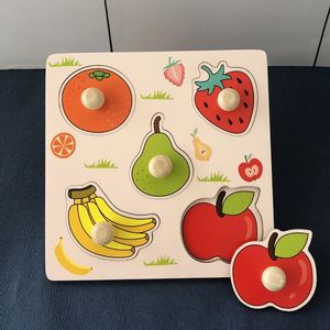 Crianças arranhões à mão Baby Montessori Early Education Fruit Cognition Puzzle Toy