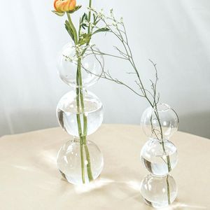 家の装飾用の花瓶の花瓶ガラステラリウム植物テーブル装飾品乾燥北欧