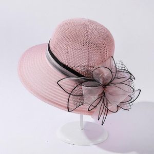 Cappelli a tesa larga Cappello a secchiello ananas Donna Matrimonio Tea Party Summer Sun Cap Outdoor Ladies