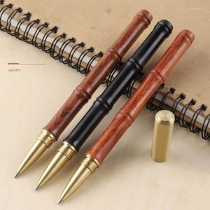 Vintage Sandalwood Pen Brass Signature Bead Business Customized Metal Bamboo Joint Style Wooden Neutral