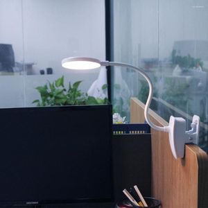 Table Lamps Clip LED Lamp USB Rechargeable 3 Colors Dimmable Flexible Desk Reading Eye Protection Dormitory Bedroom Night Light