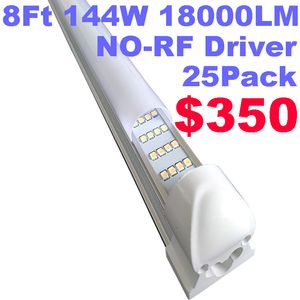 144W T8 LED Tubo LED integrato Tubi Luce 4 file Sostituisci l'illuminazione fluorescente Porta del dispositivo di raffreddamento Luci del negozio del garage Per banco da lavoro Garage Fienile Officina Seminterrato oemled