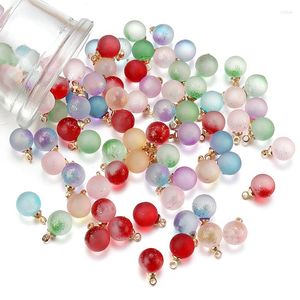 Charms 2pcs/Lot 8mm Gradient Czech Lampwork Crystal Glass Round Pendant Beads For Jewelry Making DIY Women Necklace Earring Supplies