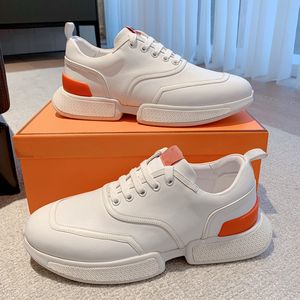 Men sneakers Heightening shoes Flat bottomed leather Large size Men's shoes Free delivery with box EU 35-46