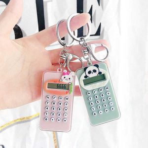 Portachiavi Cartoon Mini Calcolatrice Cute Animal Cat Panda Dog Portachiavi Maze Toy Car Portachiavi Student Gift Sleutelhanger G230526