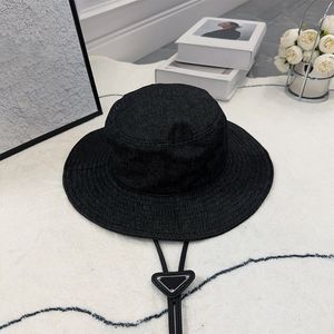 Projektant kapelusz turystyczny modne kapelusze typu Bucket dla mężczyzn kobieta dorywczo krawat czapki przeciwsłoneczne jednokolorowe Denim 2 kolory