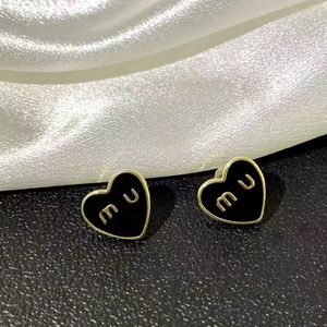 Earrings New Colorful Love Miu Letter Dropping Oil Earrings Fashionable Retro Edge Daily Wear Ears Unique Design Minimalist