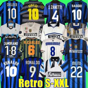 Retro Soccer jersey finals 2009 MILITO SNEIJDER ZANETTI Milan Eto'o Football 97 98 99 95 96 03 Djorkaeff Baggio ADRIANO 10 11 07 08 09 BATISTUTA Zamorano RONALDO InTErS 8