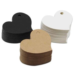 Greeting Cards 4.5X4Cm Kraft Paper Tags Heart Shape Label Lage Wedding Event Note Card Diy Price Craft Gift Mes Hang Tag Drop Delive Dhb1C