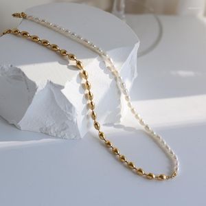 Ketten Hohe Qualität Süßwasser Perlen Chocker Halskette OT Eimer Perlen Halsketten Für Frauen Metall Kette Trendy Schmuck 2023