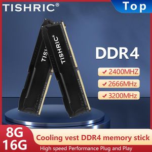 RAMS Tishric Ram Memory DDR4 DDR3 4GB 8GB 16GB 1600MHz 2400MHz 2666MHz 3200MHz PC Memória da Desktop RAM com dissipador de calor para placa -mãe