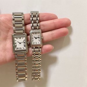 Designer de moda relógio homens moldura quadrada relógios luxuosos senhoras tanque cor sólida reloj pulseira de aço inoxidável fivela dobrável relógio de movimento de quartzo xb09 B23