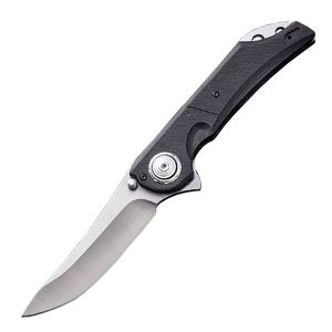 C5401 Large Flipper Folding Knife D2 Satin Drop Point Blade G10/Stainless Steel Sheet Handle Ball Bearing Fast Open EDC Pocket Folder Knives with Retail Box
