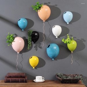 Vases Creative Ceramic Balloon Flower Vase Wall Hanging Home Decoration Pot