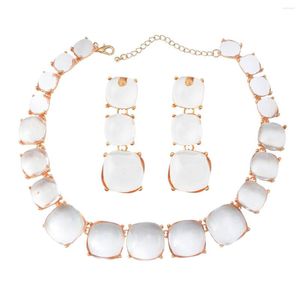Brincos de colar Definir grandes declarações de moda de acrílico de colares de gargantilha jóias para mulheres conjuntos de casamentos para festas nupciais