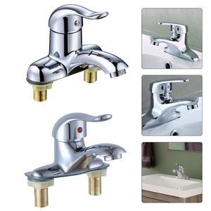 Bathroom Sink Faucets Faucet Double-Hole Cold Water Tap Mixing Valve Switch For Basin Home Decoration Hardware Accessories