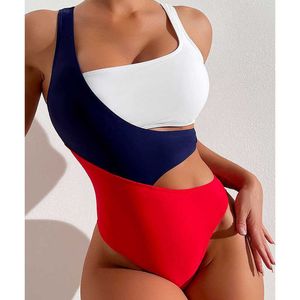 Swim Wear New Patchwork Sexy One Piece Baddräkter Stängda kvinnors badkläder Push Up Swimming Wear Body Bathing Suits Beachwear Pool Bather AA230529