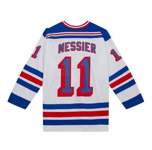 Mark Messier Stitched Hockey Jersey 1993-94 white blue Men Women Youth S-3XL retro jerseys