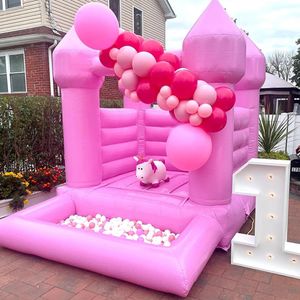 3x3m 10x10ft kids Bounce House Inflatable pink bouncer With Ball Pit Pool Small Bouncing Castle jumping With Air Blower free ship to your door
