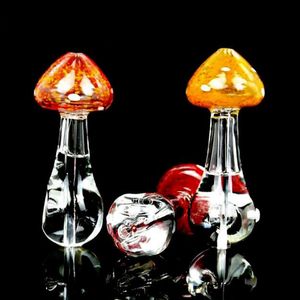Colorful Mushroom Style Freezable Liquid Pyrex Thick Glass Hand Pipes Portable Dry Herb Tobacco Spoon Bowl Handpipes Handmade Smoking Filter Cigarette Holder