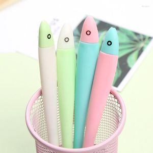 Fish-shaped Stationery Silicone Gel-tip Gel Pen Cute Cartoon Learning Office Water-based Signature Student Desk Supplies