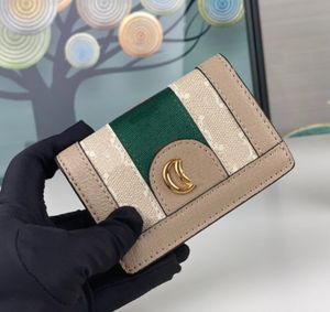 Lyxdesign Kort plånbok matelasse präglad handväska Ophidia mini Clutch g Bag Pocket Card Real Leather Bestiary Coin Purse Horse Bitbit Marmont Card Holder Man Wallet