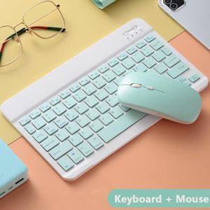 Combos For Phone iPad Keyboard and Mouse Combo New Rechargeable Mini Bluetooth keyboard Mouse Set For Laptop Tablet Android IOS Windows