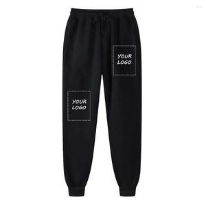 Herrbyxor skräddarsydda män fleece sweatpants svartvit grå marinblå blått casual byxor unisex hip hop streetwear y2k