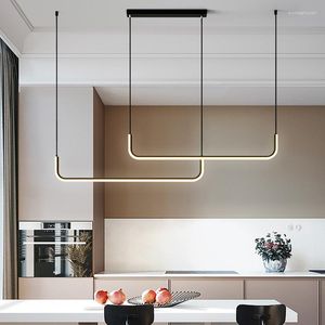 Pendant Lamps Nordic Black Led Lights Modern Design Lamp Dining Room Decor Hanging Light Fixtures Suspension Luminaire