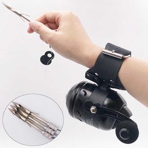 Accessories Scroll Black JG25 Closed Fish Dart Fishing Wheel Metal Shooting Ball Handle Wristband Adjustable Rocker Arm P230529