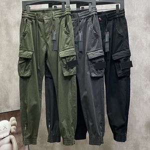 Women's designer pocket badge pants men's summer fashion elastic sweatpants multifunctional legging jogging pants casual loose high street work pants