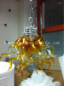 Chandeliers C34- Home Light Mouth Blown Glass Chandelier Small Size Fixture For Sale