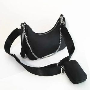 Retro-Mode Top-Qualität Damen Designer-Taschen Re Nylon 3 Stück 2000 2005 Hobo Luxus Umhängetaschen Cross Body Tote Handtaschen Halbmond-Geldbörse mit Mini-Geldbörsen