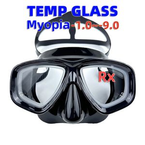 Diving Masks Diving Mask Optical Nearsighted Myopia Diving Glass Scuba Swimming Googles Tempered Glasses Short-Sighted Reading 230526