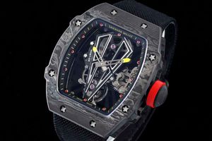 Orologi da tennis firmati RM27-03 Meccanica multifunzione Ntpt SUPERCLONE Orologi da uomo di lusso Orologio Active Black tourbillon Designer da polso in fibra di carbonio