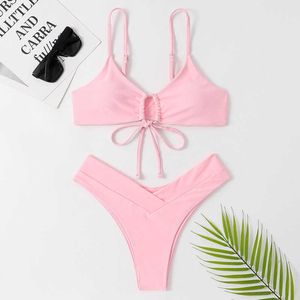 Swim Wear Pink Sexy Bikinis Kvinnors badkläder Push Up FA Swimsuit Swim Wear Bathing Suits Brazilian Bikini Set Beachwear Pool Bather AA230529